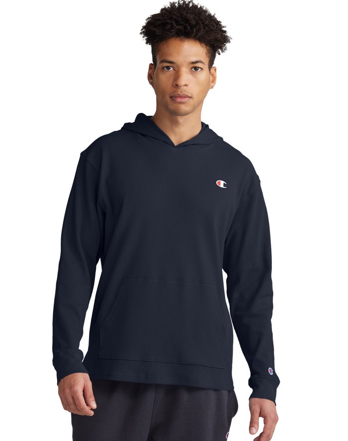 Champion Mens Hoodie NZ - Waffle Navy ( 2781-OVYMA )